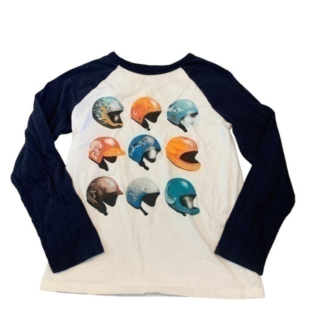3/$25 Gap Kids Boy's Long Sleeve Tee Shirt Helmet sz 8 Medium